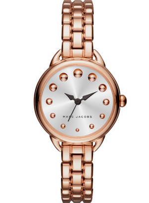 Marc Jacobs Betty White Dial Rose Gold Steel Strap Watch for Women - MJ3496