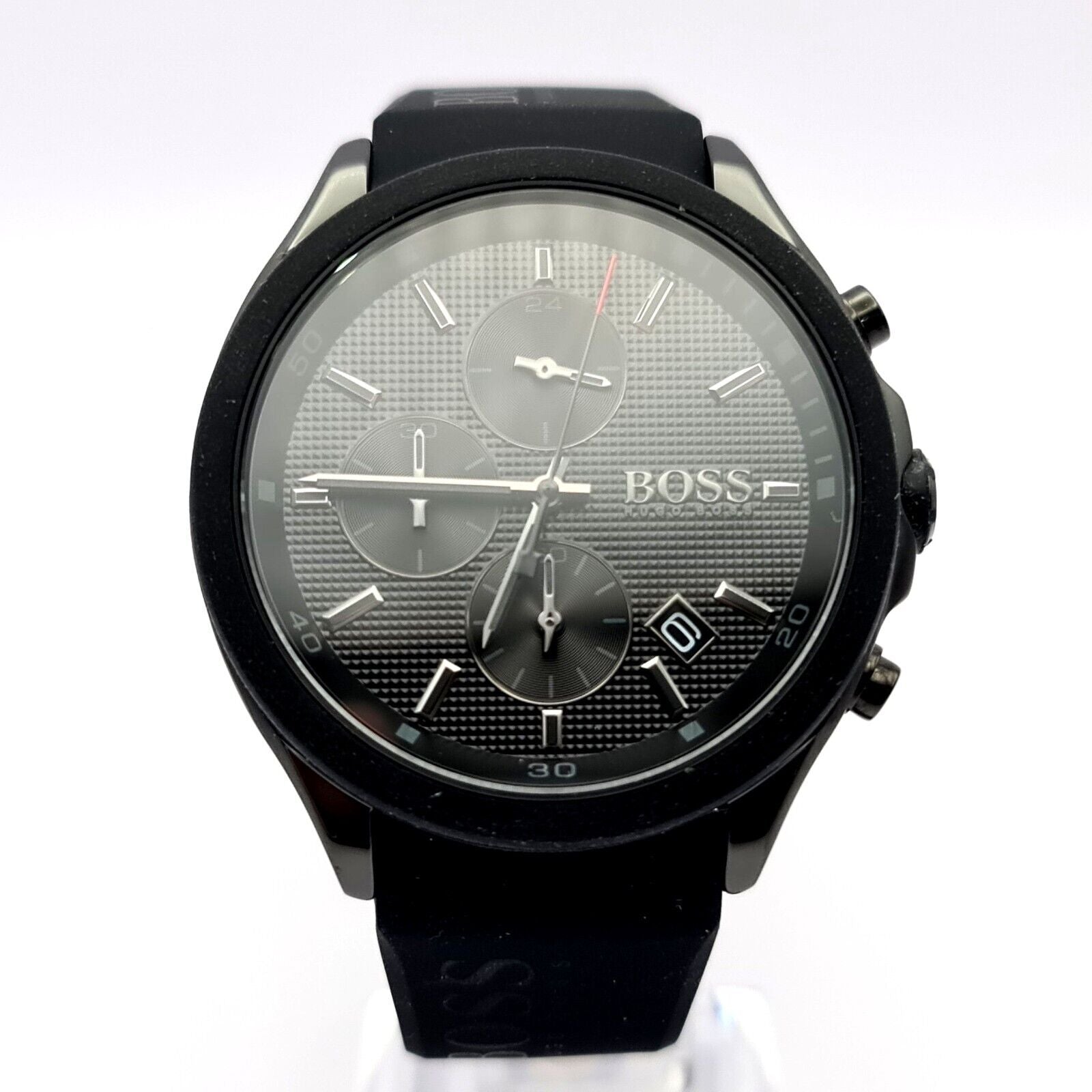 Hugo Boss Velocity Black Dial Black Rubber Strap Watch for Men - 1513720