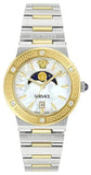 Versace Greca Logo Moonphase Mother of Pearl Dial Two Tone Steel Strap Watch for Women - VE7G00524