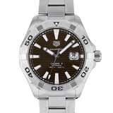 Tag Heuer Aquaracer Calibre 5 Automatic Sunray Brown Dial Silver Steel Strap Watch for Men - WAY2018.BA0927