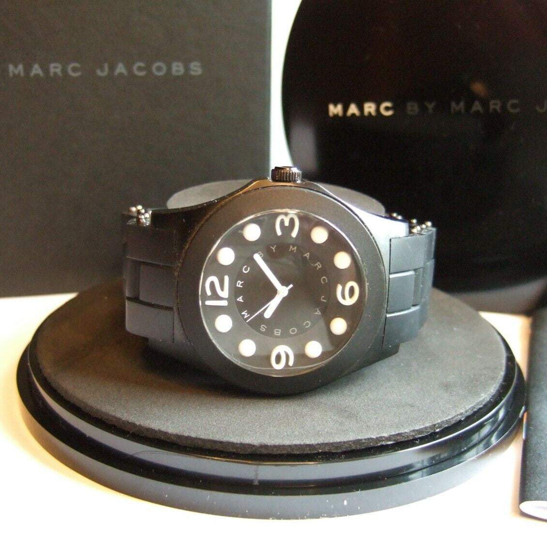 Marc Jacobs Pelly Black Dial Black Silicone Strap Watch for Women - MBM2516