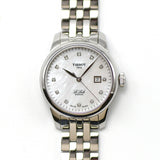 Tissot Le Locle Automatic Diamonds Mother of Pearl Dial Silver Steel Strap Watch For Women - T006.207.11.116.00