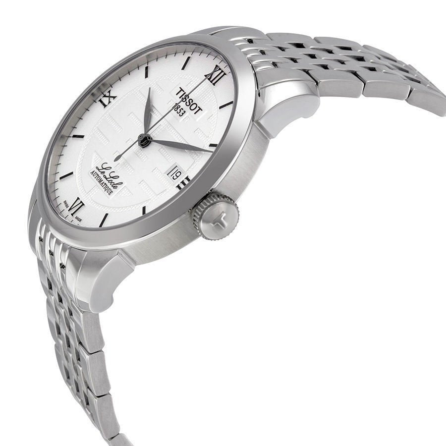 Tissot Le Locle Double Happiness Automatic Silver Dial Silver Steel Strap Watch For Men - T41.1.833.50