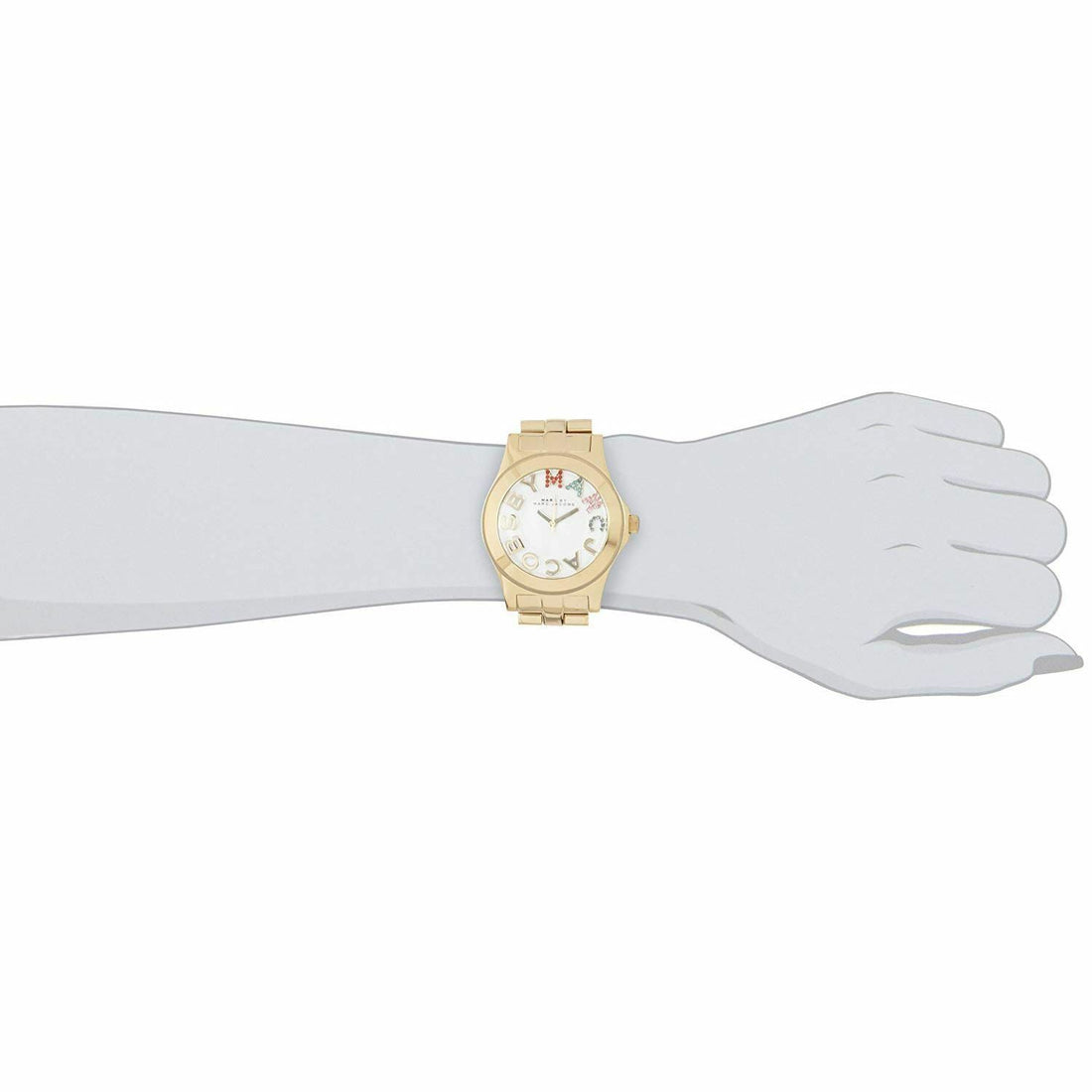 Marc Jacobs Rivera White Dial Gold Steel Strap Watch for Women - MBM3137