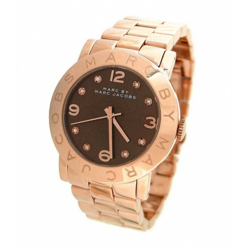 Marc Jacobs Amy Purple Rose Gold Steel Strap Watch for Women - MBM8616