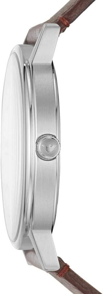 Emporio Armani Herren White Dial Brown Leather Strap Watch For Men - AR11103