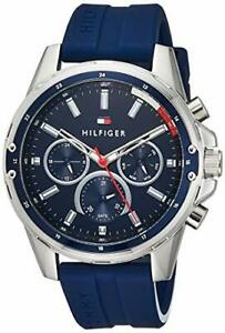 Tommy Hilfiger Mason Blue Dial Blue Rubber Strap Watch for Men - 1791791