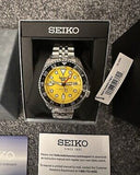 Seiko 5 Sport SKX GMT US Special Creation Automatic Yellow Dial Silver Steel Strap Watch for Men - SSK017K1