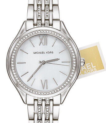 Michael Kors Mindy White Dial Silver Steel Strap Watch For Women - MK7075