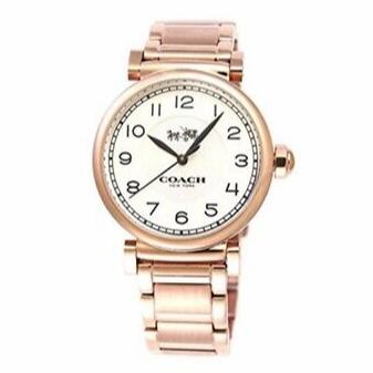 Coach Madison White Dial Rose Gold Steel Strap Watch for Women - 14502395