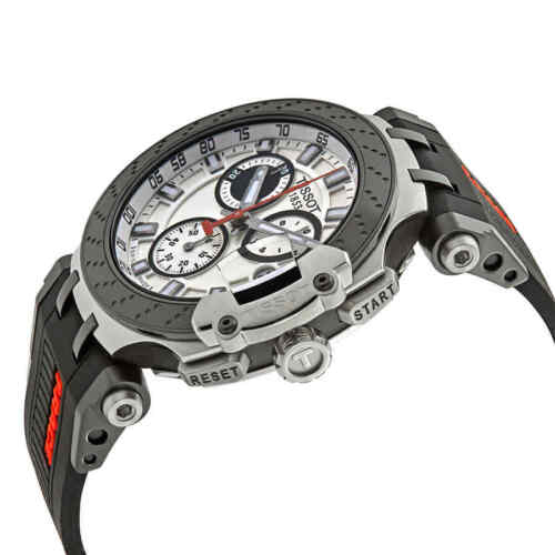 Tissot T Race Chronograph White Dial Black Silicone Strap Watch For Men - T115.417.27.011.00