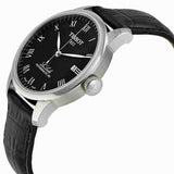 Tissot Le Locle Powermatic 80 Black Dial Black Leather Strap Watch For Men - T006.407.16.053.00