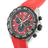 Tag Heuer Formula 1 Chronograph Red Dial Red Rubber Strap Watch for Men - CAZ101AN.FT8055