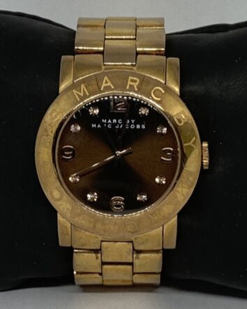 Marc Jacobs Amy Brown Dial Rose Gold Steel Strap Watch for Women - MBM3167