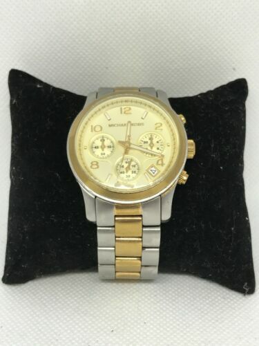 Michael Kors Runway Gold Dial Two Tone Steel Strap Watch for Women - MK5137