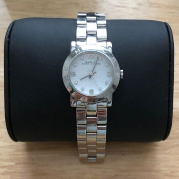 Marc Jacobs Amy Dinky White Dial Silver Steel Strap Watch for Women - MBM3225