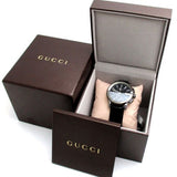 Gucci G Chrono Black Dial Black Leather Strap Watch For Men - YA101205