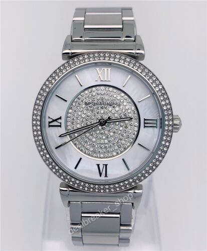 Michael Kors Caitlin Crystal Dial Silver Steel Strap Watch for Women - MK3331