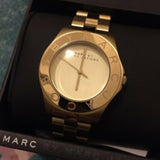 Marc Jacobs Blade Gold Dial Gold Steel Strap Watch for Women - MBM3126