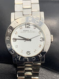 Marc Jacobs Amy White Dial Silver Steel Strap Watch for Women - MBM3054