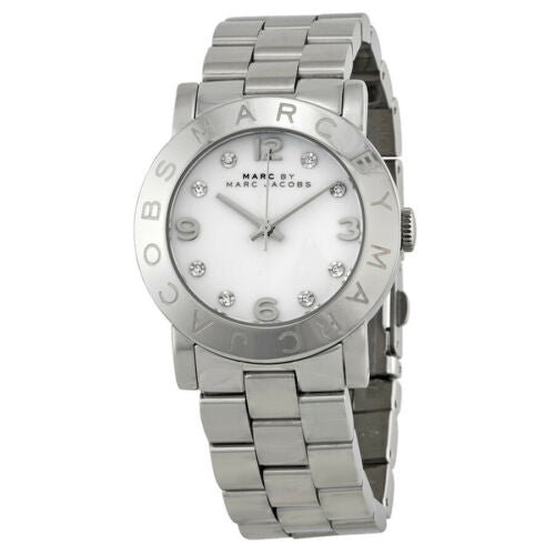 Marc Jacobs Amy White Dial Silver Steel Strap Watch for Women - MBM3054