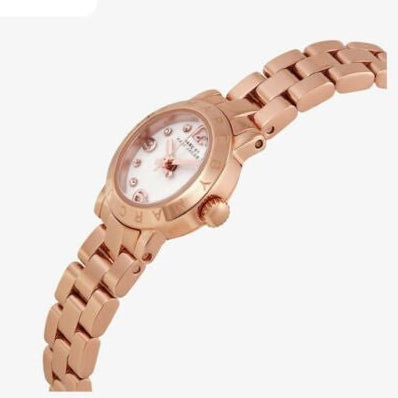 Marc Jacobs Amy White Dial Rose Gold Steel Strap Watch for Women - MBM8613