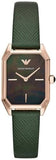 Emporio Armani Gioia Analog Black Mother of Pearl Dial Green Leather Strap Watch For Women - AR11149