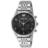 Emporio Armani Beta Chronograph Black Dial Steel Strap Watch For Men - AR1863
