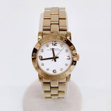 Marc Jacobs Amy White Dial Gold Steel Strap Watch for Women - MBM3182