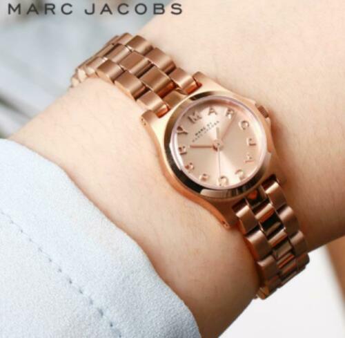 Marc Jacobs Dinky Rose Gold Dial Rose Gold Steel Strap Watch for Women - MBM3200