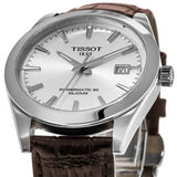 Tissot Gentleman Powermatic 80 Silicium Silver Dial Brown Leather Strap Watch For Men - T127.407.16.031.01