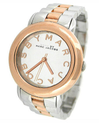 Marc Jacobs Marc Silver Dial Two Tone Steel Strap Watch for Women- MBM3170