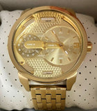 Diesel Mini Daddy Gold Dial Gold Steel Strap Watch For Men - DZ7306