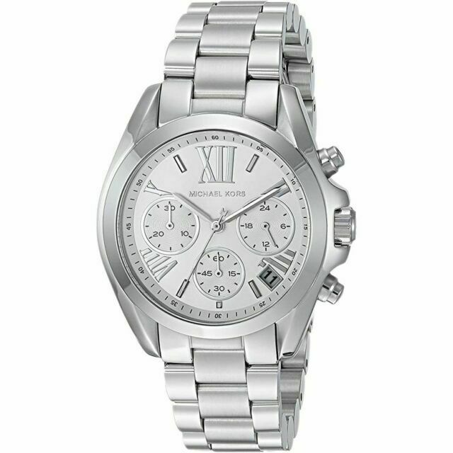 Michael Kors Bradshaw  Chronograph Silver Dial Silver Steel Strap Watch for Women - MK6174