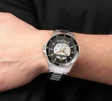 Maserati SFIDA Automatic Black Dial Silver Steel Strap Watch For Men - R8823140002