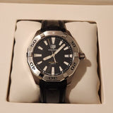 Tag Heuer Aquaracer Quartz Black Dial Black Rubber Strap Watch for Men -  WBD1110.FT8021