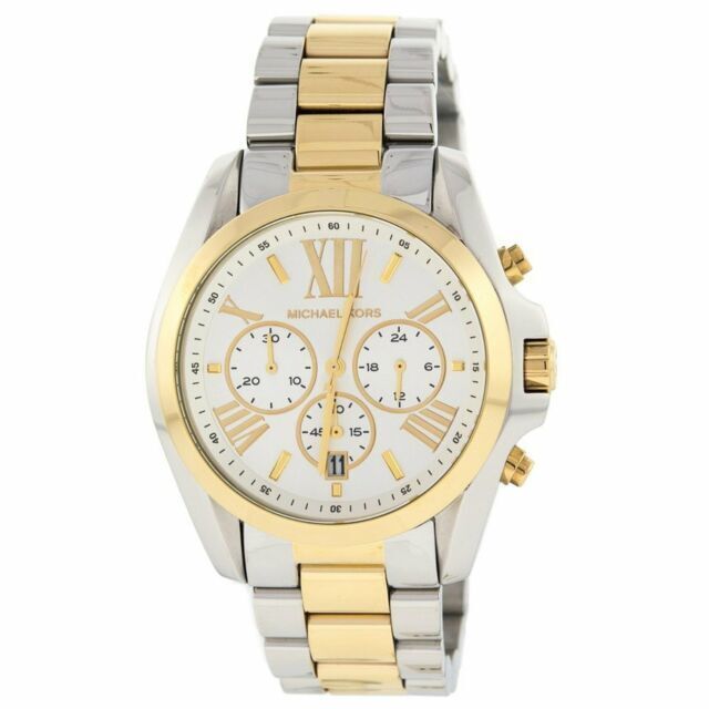 Michael Kors Bradshaw Silver Dial Two Tone Steel Strap Watch for Women - MK5627
