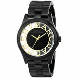 Marc Jacobs Henry Transparent Black Dial Black Steel Strap Watch for Women - MBM3255