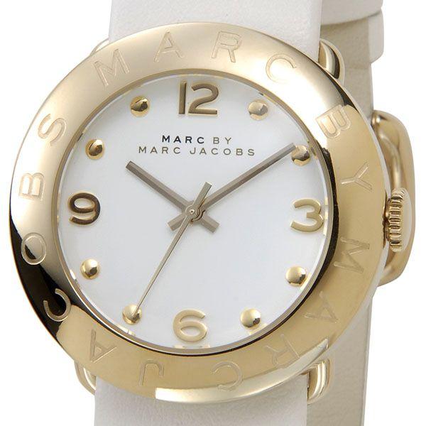 Marc Jacobs Amy White Dial White Leather Strap Watch for Women - MBM1150