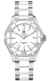 Tag Heuer Aquaracer Diamonds White Dial Two Tone Steel Strap Watch for Women - WAY131H.BA0914