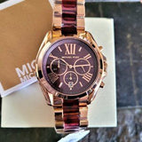 Michael Kors Bradshaw Burgundy Dial Two Tone Steel Strap Watch for Women - MK6270