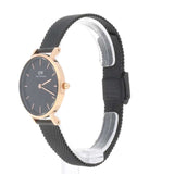 Daniel Wellington Petite Ashfield Black Dial Black Mesh Strap Watch For Women - DW00100245