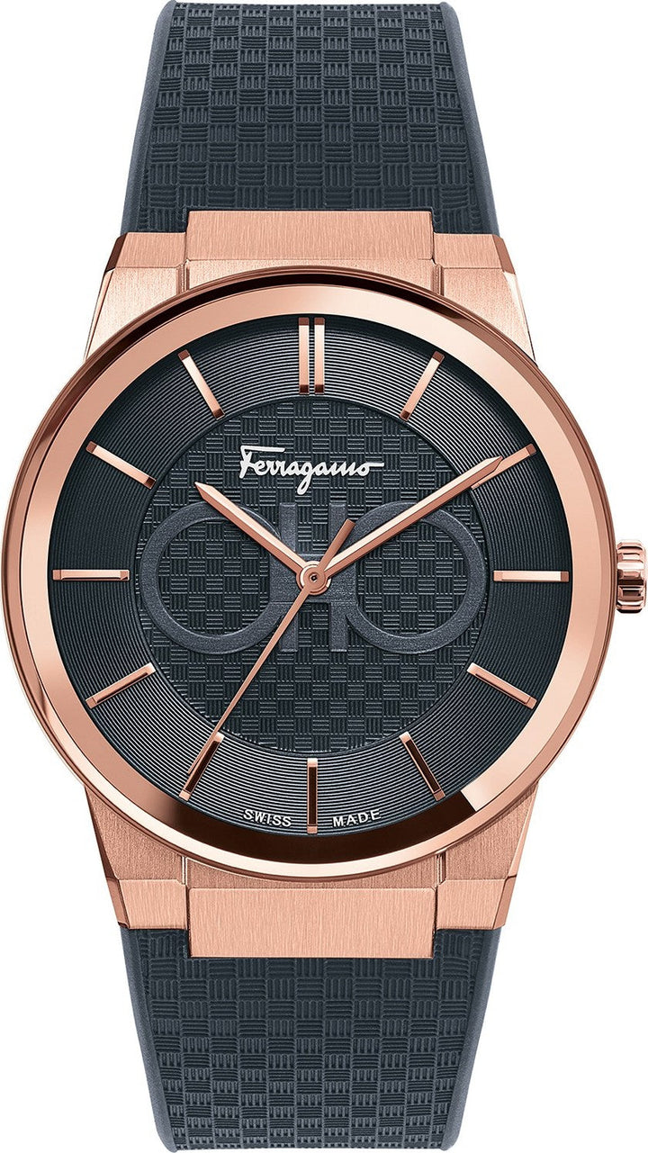 Salvatore Ferragamo Sapphire Black Dial Black Silicone Strap Watch for Men - SFHP00420