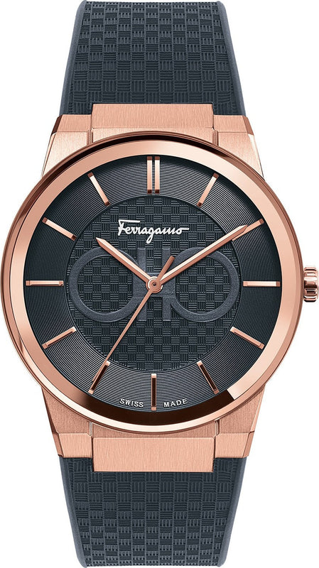 Salvatore Ferragamo Sapphire Black Dial Black Silicone Strap Watch for Men - SFHP00420