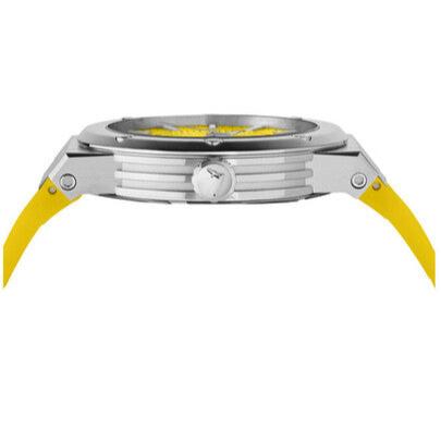 Salvatore Ferragamo F-80 Classic Yellow Dial Yellow Rubber Strap Watch for Men - SFHY01222