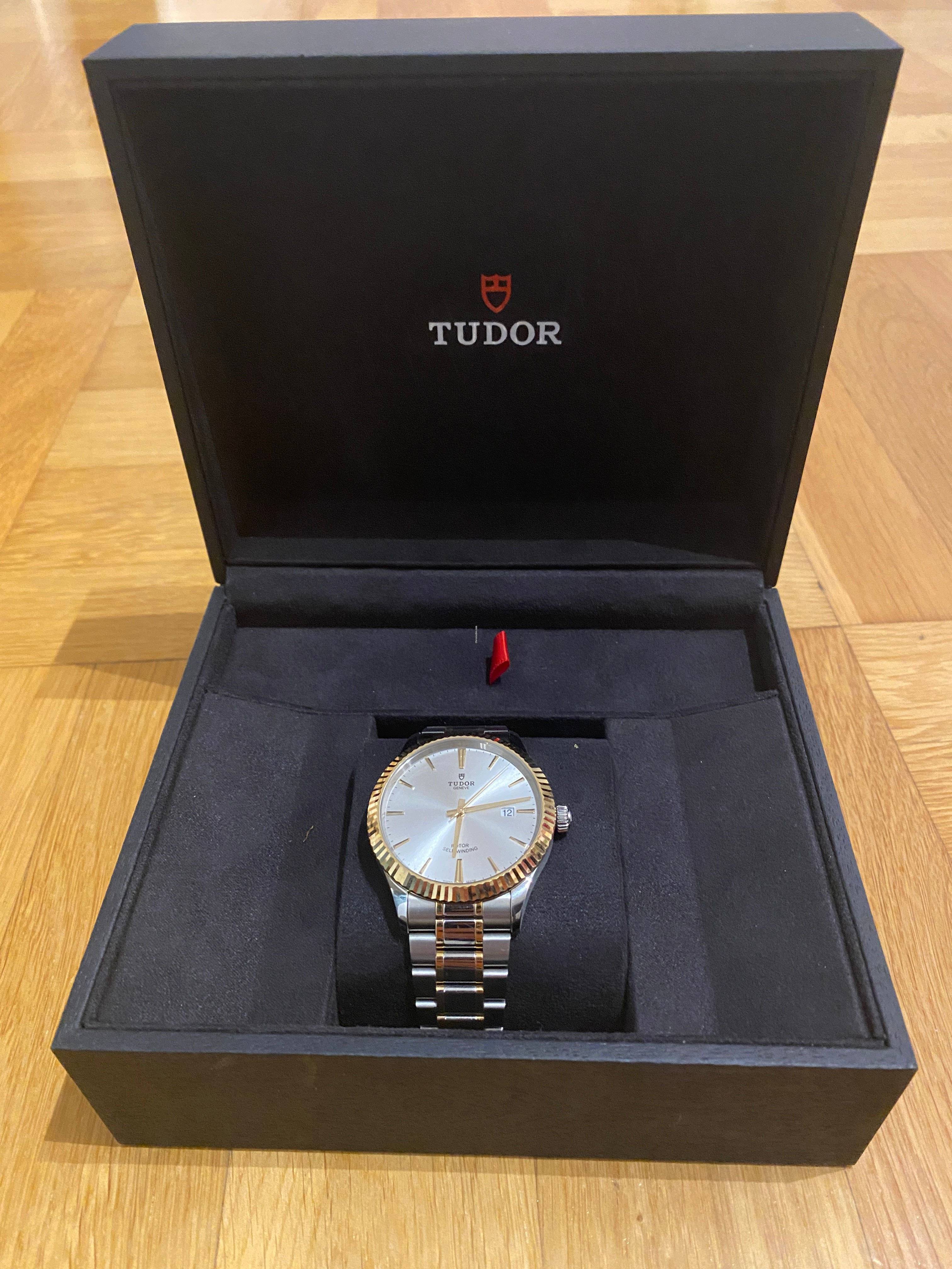 Tudor Style Automatic Silver Dial Two Tone Steel Strap Watch for Men - M12713-0003