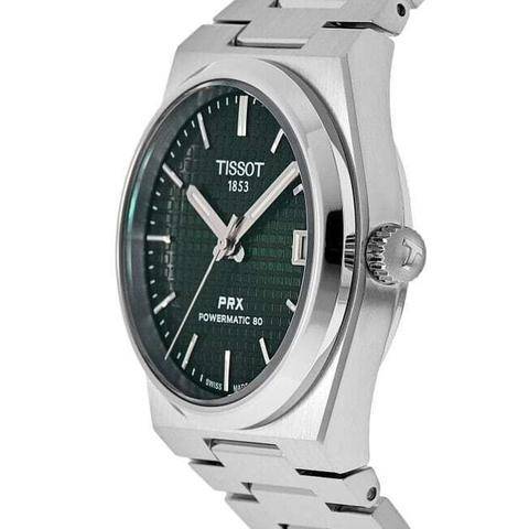 Tissot PRX Powermatic 80 Green Dial Silver Steel Strap Watch for Men - T137.207.11.091.00