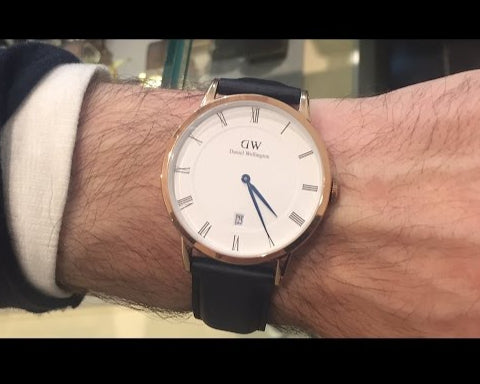 Daniel Wellington Classic Sheffield White Dial Black Leather Strap Watch For Men - DW00100084