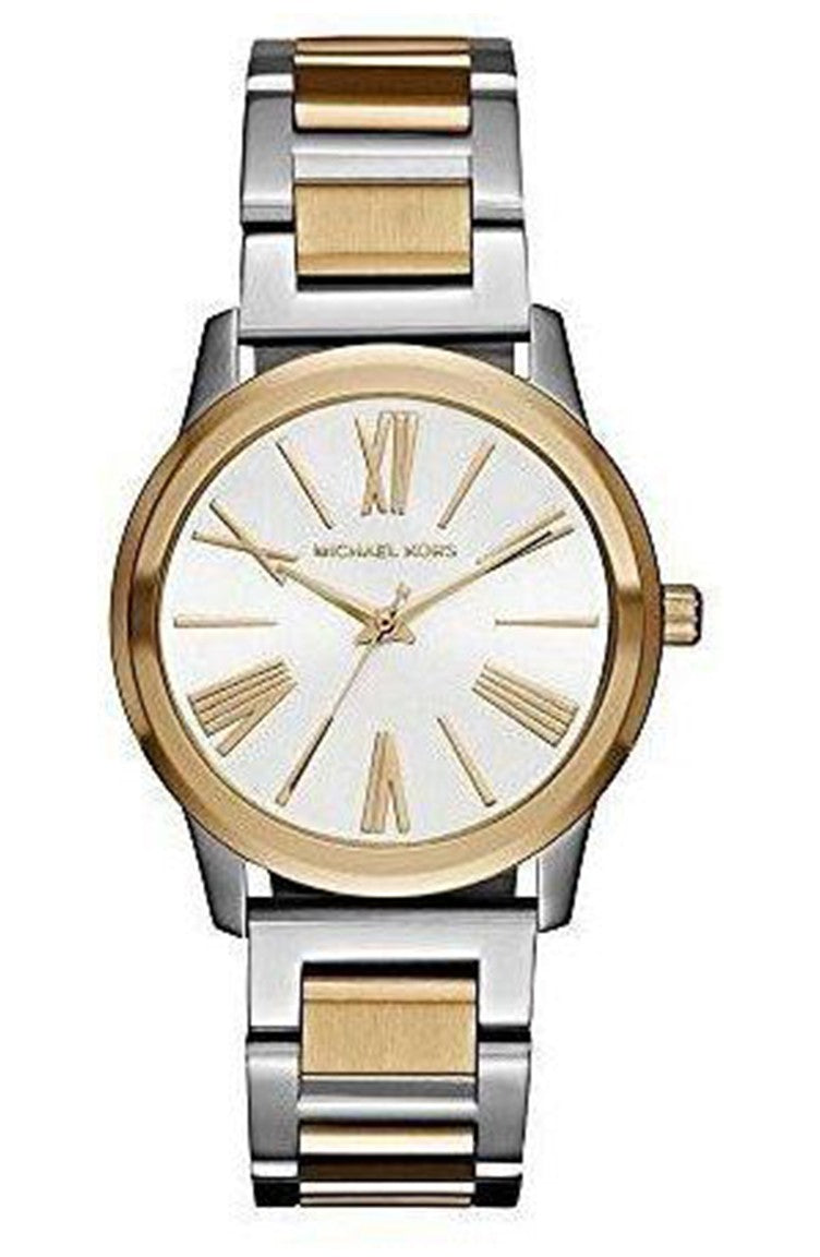 Michael Kors Hartman Quartz White Dial Two Tone Steel Strap Watch For Women - MK3521