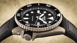 Seiko 5 Sport Automatic Black Dial Black Silicone Strap Watch For Men - SRPD65K3